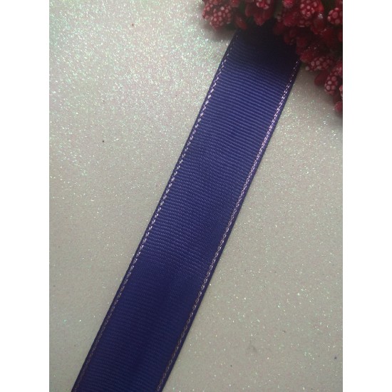 Лента репсовая с люрексом (серебро) 25мм цв. хол. фиолетовый, цена за 1 м